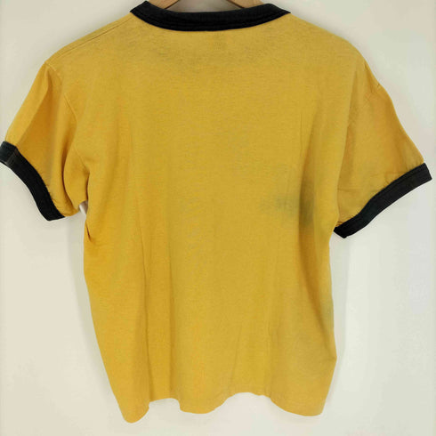 80-90s USA製 VelvaSheenボディ シングルステッチ TDL テーマパーク キャラクタープリント S/S リンガーT メンズ import:M