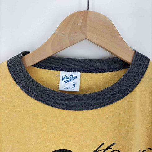 80-90s USA製 VelvaSheenボディ シングルステッチ TDL テーマパーク キャラクタープリント S/S リンガーT メンズ import:M