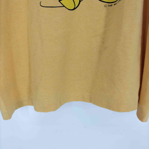 80-90s USA製 VelvaSheenボディ シングルステッチ TDL テーマパーク キャラクタープリント S/S リンガーT メンズ import:M