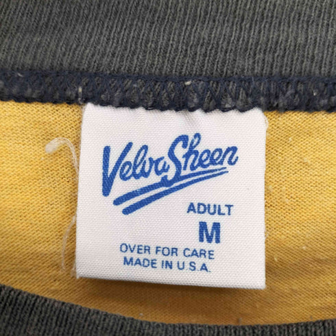 80-90s USA製 VelvaSheenボディ シングルステッチ TDL テーマパーク キャラクタープリント S/S リンガーT メンズ import:M