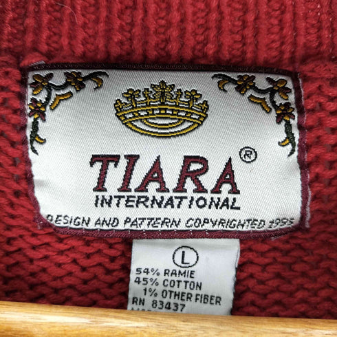 ティアラ Tiara 総柄コットンニットカーディガン レディース JPN:L