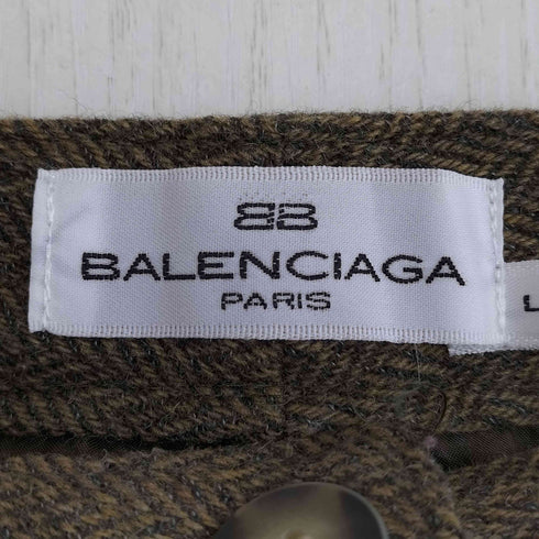 バレンシアガ BALENCIAGA OLD 日本製 ヘリンボーン ウール スラックスパンツ レディース import:L