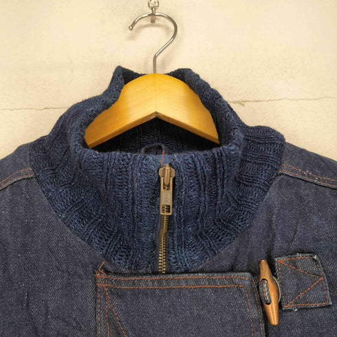ANDY JOHNS ニット切替トグルボタンデニムコート レディース M