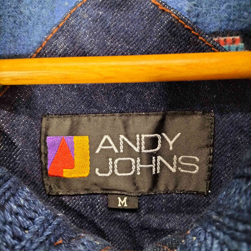ANDY JOHNS ニット切替トグルボタンデニムコート レディース M