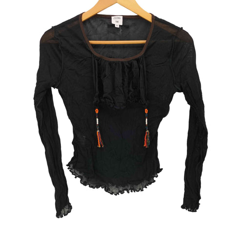 ジャンポールゴルチエフェム Jean Paul GAULTIER FEMME ビーズデザイン フリル パワーネット レディース FR:40