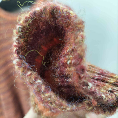 アンティカ antiqua 綿混メランジ編みニット メンズ FREE