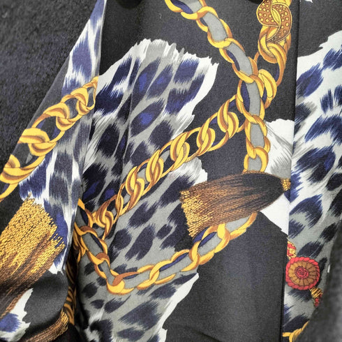 裏地チェーンデザインチェスターコート メンズ