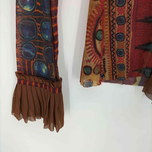 ジャンポールゴルチエフェム Jean Paul GAULTIER FEMME 民族柄 フリルデザイン ドローストリング パワーネット ボレロ レディース FR:40