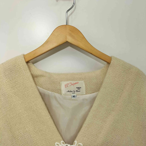 El Tejano 裾フリンジ チャイナボタン モヘア ニット ロングカーディガン レディース import:XL