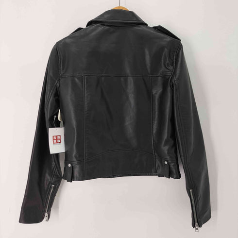 ザラ ZARA フェイクレザー ダブル ライダースジャケット レディース import:M