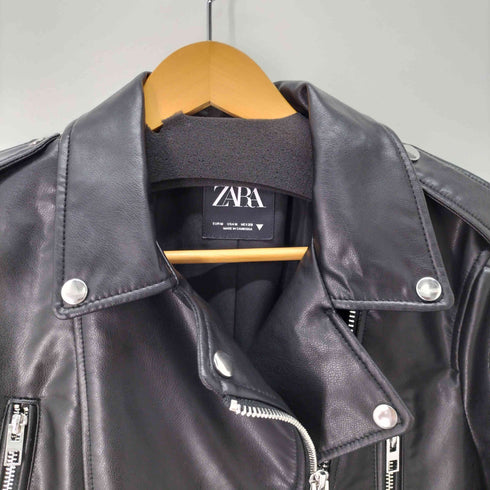 ザラ ZARA フェイクレザー ダブル ライダースジャケット レディース import:M