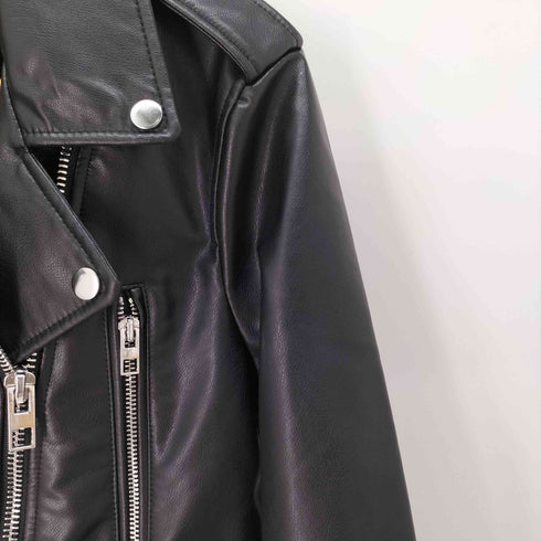 ザラ ZARA フェイクレザー ダブル ライダースジャケット レディース import:M