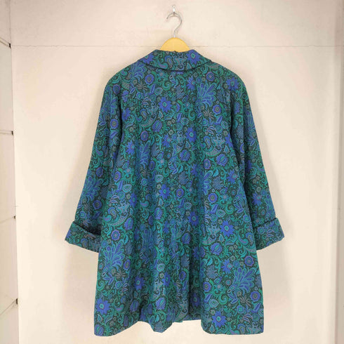 La Piacente PURE SILK シルク100 ペイズリー柄比翼ステンカラーコート レディース 13AR