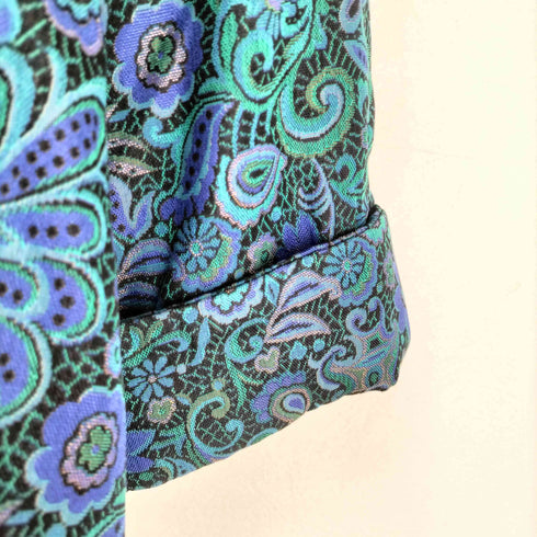 La Piacente PURE SILK シルク100 ペイズリー柄比翼ステンカラーコート レディース 13AR