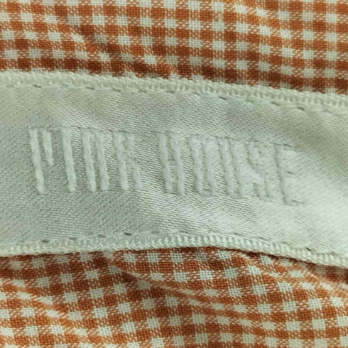 ピンクハウス PINK HOUSE ギンガムチェック ロングワンピース ロゴ刺繍 リボン レディース