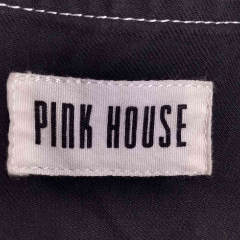 ピンクハウス PINK HOUSE ロゴ刺繍 サロペット ブラック レディース