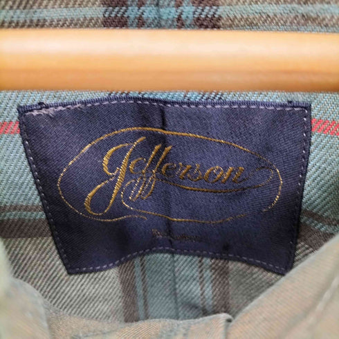 Jefferson タトゥーペイント 裏地チェック 比翼ステンカラーコート 玉虫 メンズ