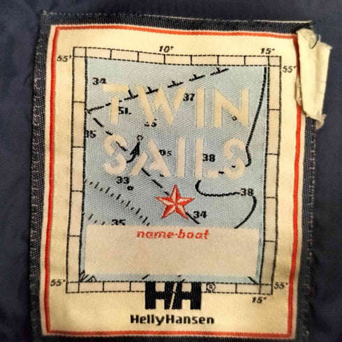ヘリーハンセン HELLY HANSEN TWIN SAILS センターロゴ ロゴ刺繍 スタンドカラー ダウンジャケット メンズ import:XL