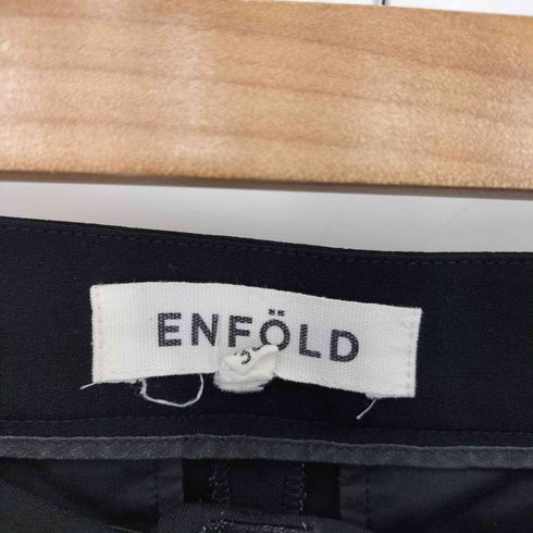 エンフォルド ENFOLD ブラック センタープレス テーパード パンツ レディース 38
