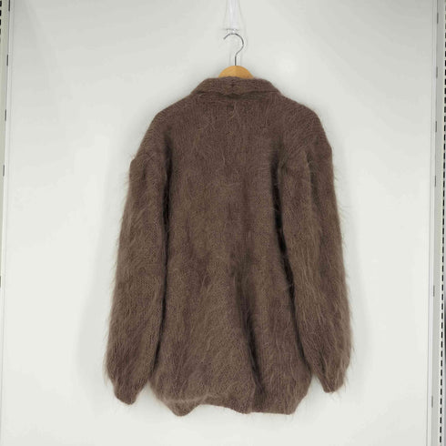 ノーカラー シャギー カーディガン レディース