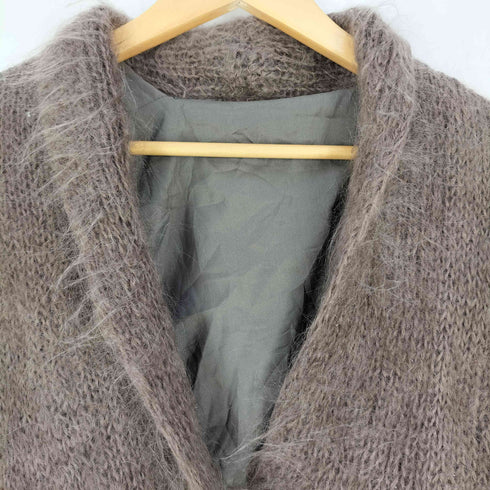 ノーカラー シャギー カーディガン レディース