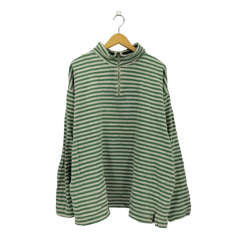 ギャップ Gap 90s インドネシア製 OLD ボーダー ハーフジップ スウェットトレーナー メンズ XL