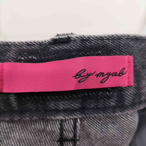 エムワイオービーエヌワイシー M.Y.O.B NYC UBDLM サークル プリント ブラック デニム パンツ メンズ