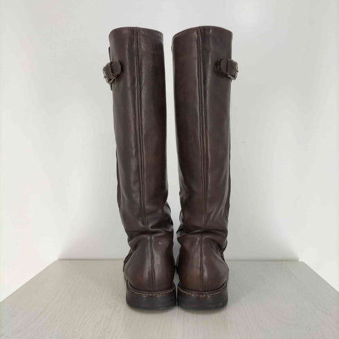 マルニ MARNI サイドバックル サイドジップ レザー ロングブーツ レディース