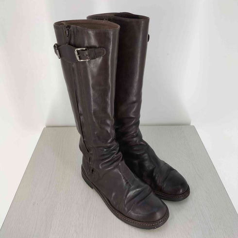 マルニ MARNI サイドバックル サイドジップ レザー ロングブーツ レディース