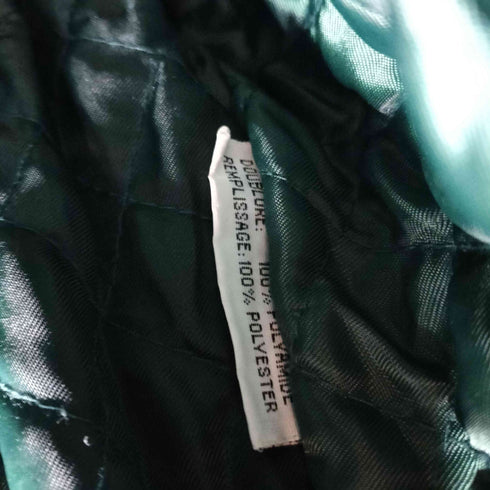 ステッチワーク フェイクレザー クロップド丈 裏地キルティング トラッカージャケット メンズ L