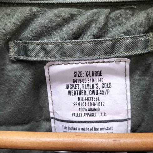 ユーエスアーミー U.S. ARMY VALLEY APPAREL社 CWU-45/P フライトジャケット メンズ XL