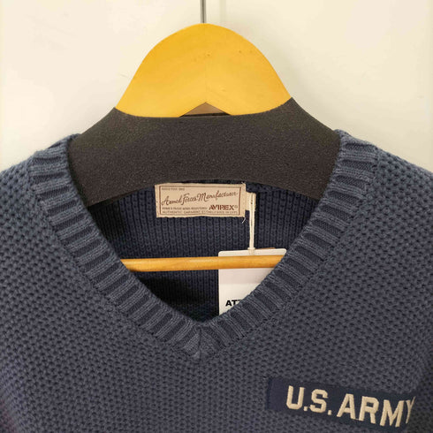 アヴィレックス AVIREX ARMY HARD WASH Vネック ニット メンズ JPN:L