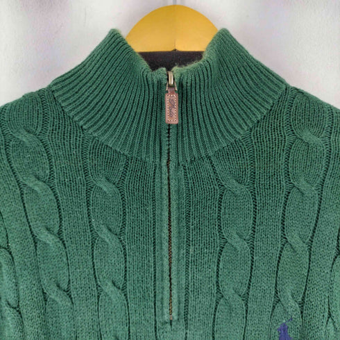 ポロラルフローレン POLO RALPH LAUREN スモールポニー刺繍ハーフジップケーブルコットンニット メンズ import:S