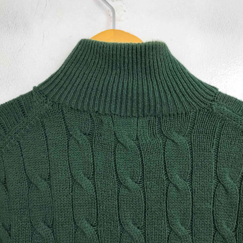 ポロラルフローレン POLO RALPH LAUREN スモールポニー刺繍ハーフジップケーブルコットンニット メンズ import:S