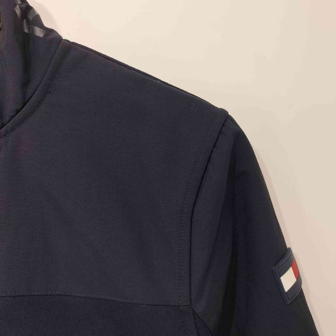 トミーヒルフィガー TOMMY HILFIGER ネックロゴプリント トリコロール コットンナイロン切替 裏起毛ジップアップジャケット メンズ import:M