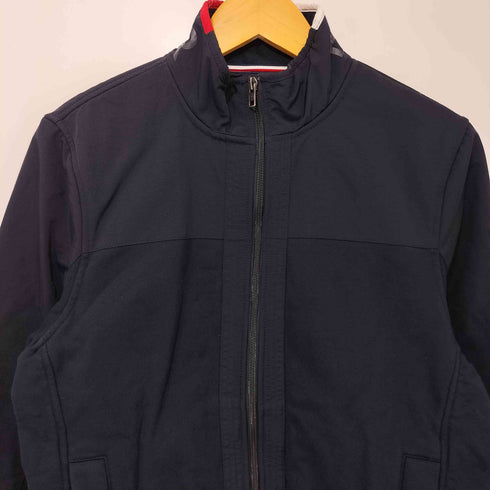 トミーヒルフィガー TOMMY HILFIGER ネックロゴプリント トリコロール コットンナイロン切替 裏起毛ジップアップジャケット メンズ import:M