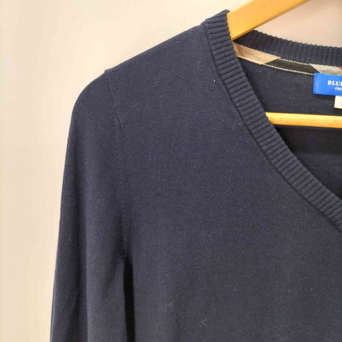 ブルーレーベルクレストブリッジ BLUE LABEL CRESTBRIDGE Vネック コットンシルクニット レディース EUR:38