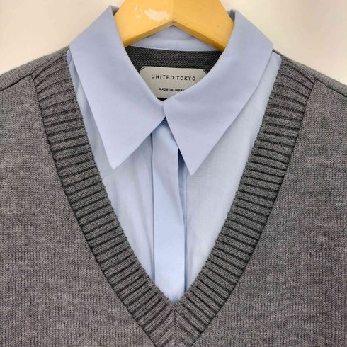 ユナイテッドトウキョウ UNITED TOKYO 23aw ニットドッキングシャツワンピース レディース FREE