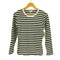 アニエスベー agnes b. PARIS コットン ボーダー L/S Tシャツ レディース T イ