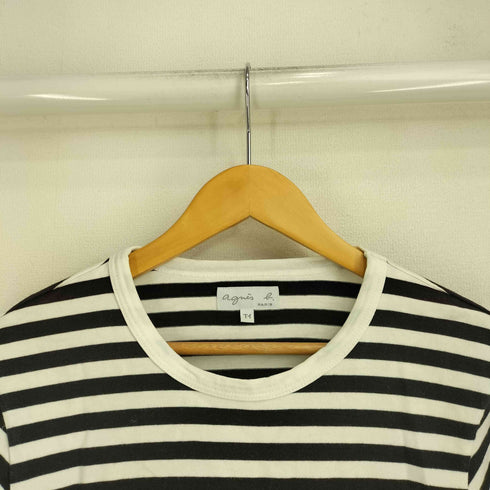 アニエスベー agnes b. PARIS コットン ボーダー L/S Tシャツ レディース T イ