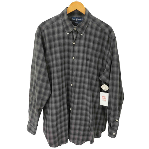 ラルフローレン RALPH LAUREN BLAKE オンブレ シャドーチェック コットンシルクシャツ メンズ import:L