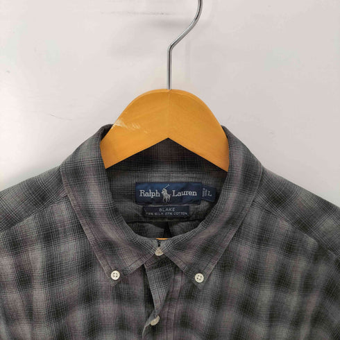 ラルフローレン RALPH LAUREN BLAKE オンブレ シャドーチェック コットンシルクシャツ メンズ import:L