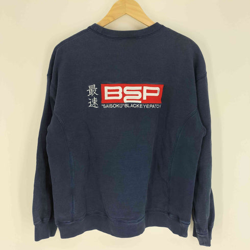 ブラックアイパッチ Black Eye Patch 最速 SAISOKU BEP 両面刺繍 クルーネック スウェット トレーナー メンズ JPN:M
