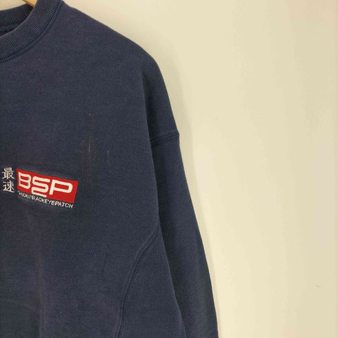 ブラックアイパッチ Black Eye Patch 最速 SAISOKU BEP 両面刺繍 クルーネック スウェット トレーナー メンズ JPN:M