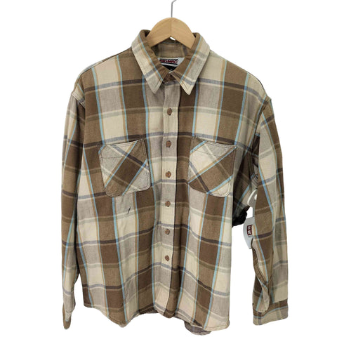 ビッグマック BIG MAC 80s USA製 コットンネルシャツ メンズ import:L