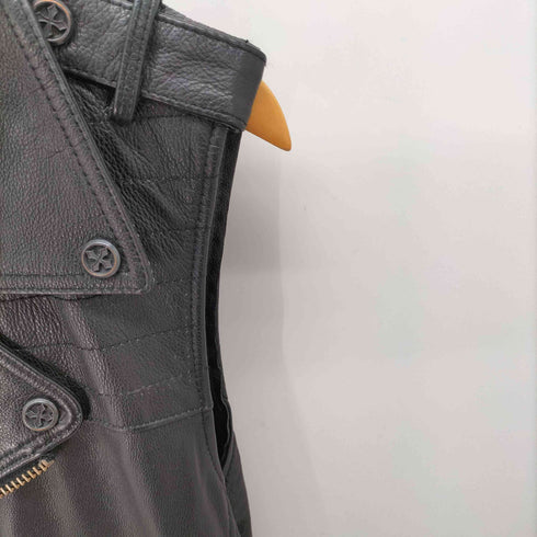 HARLEY-ANGEL 牛革 ダブルライダース レザーベスト メンズ XXXL