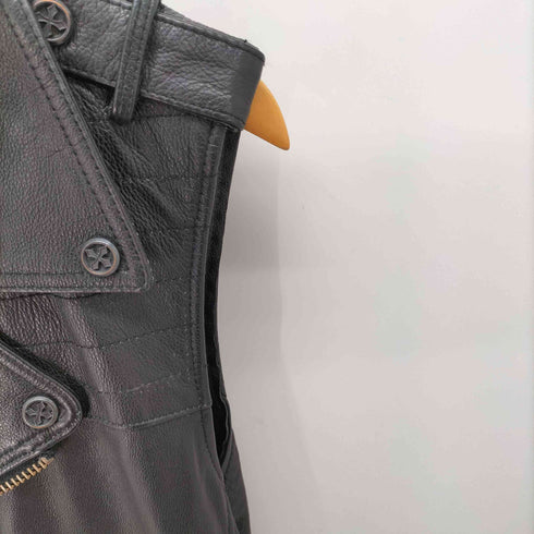 HARLEY-ANGEL 牛革 ダブルライダース レザーベスト メンズ XXXL