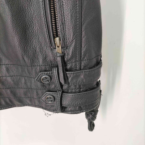 HARLEY-ANGEL 牛革 ダブルライダース レザーベスト メンズ XXXL