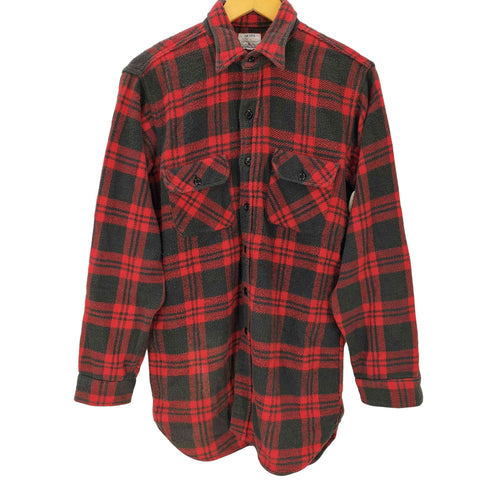 シアーズローバックス SEARS ROEBUCKS 60S SANFORIZED マチ付き フラップポケット コットン ヘビーフランネル チェック シャツ メンズ import:M