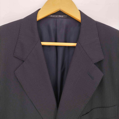 ロロピアーナ Loro Piana REDAELLI TASMANIAN super 120S ストライプ 3Bテーラードジャケット 2タック スラックス スーツセットアップ メンズ import:L